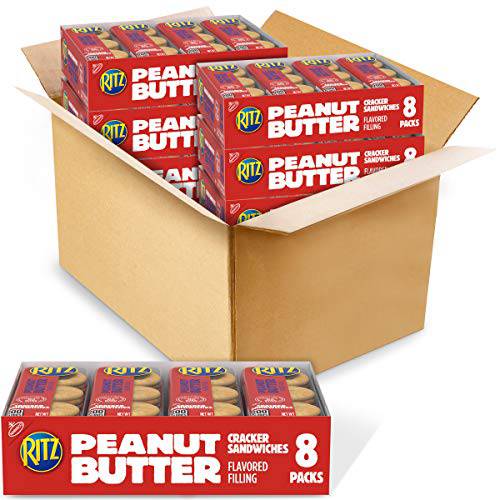 RITZ Peanut Butter Sandwich Crackers, 48 Snack Packs (6 Boxes)