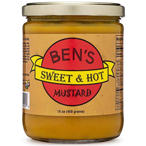 Ben’s Sweet & Hot Mustard Spicy Mustard Dipping Sauce and Yellow Mustard Spread Deli Mustard All Natural Mustard Sweet & Hot 16 oz