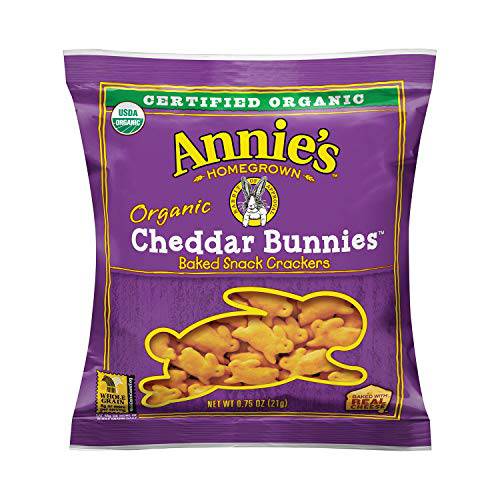 Annie’s Organic Bunny Grahams Snack, Cheddar, 0.75 Oz, 100 Count