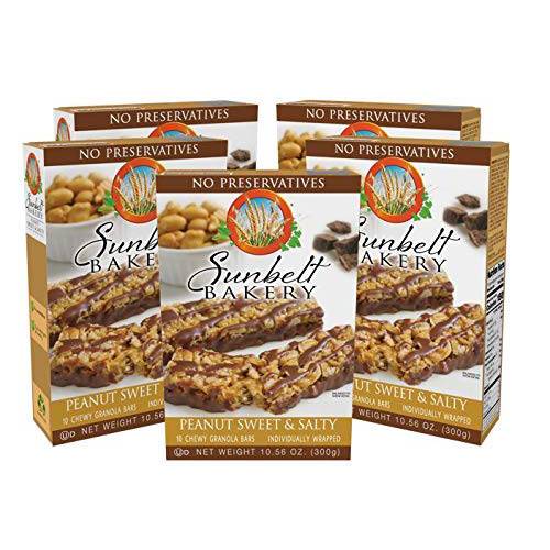 Sunbelt Bakery Peanut Sweet & Salty Granola Bars, 5 Boxes, No Preservatives (50 Bars)