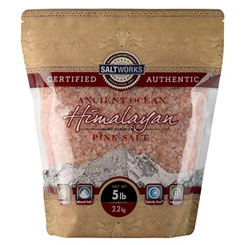 SaltWorks Ancient Ocean Himalayan Pink Salt, Coarse Grain, 5 Pound Bag