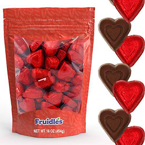 Valentine’s Day Milk Chocolate Hearts, Party Bag Fillers, Individually Wrapped Foils, Kosher Certified (40 Ct. (1 Pounds))