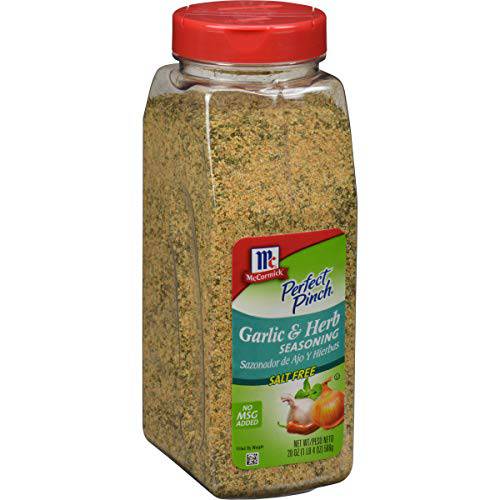 McCormick Perfect Pinch Garlic & Herb Salt Free Seasoning, 19 oz - One 19 Ounce Container of Garlic Herb Seasoning to Add Zesty Flavor to Chicken, Pasta, Salads and More