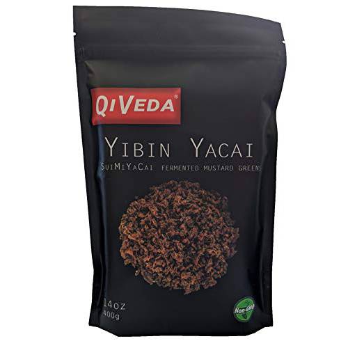 QiVeda Premium Yibin Ya Cai | Sui Mi Ya Cai | Preserved Vegetable (Fermented Mustard Sprouts) | 400g (14oz)