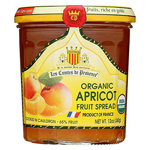 Apricot Jam Spread USDA Organic Preserve – 12 OZ / 340 G – Made in France Traditional Jam Non GMO Gluten Free