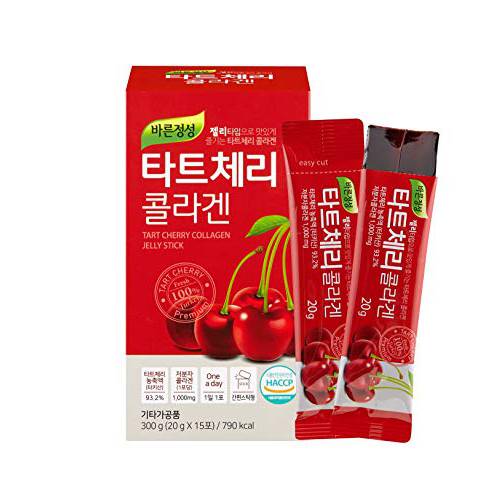 Tart Cherry Extract 93% Jellies Stick (0.7oz x 15packs) with Fish Collagen