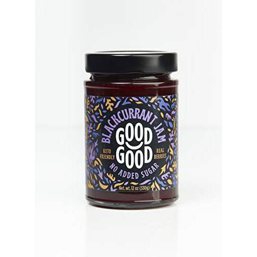 Blackcurrant Jam by Good Good - 12 oz / 330 g - Keto Friendly No Added Sugar - Keto - Vegan - Gluten Free - Diabetic