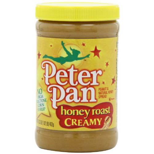 Peter Pan, Honey Roasted Creamy Peanut Butter, 16.3oz Jar (Pack of 4), Multicolor