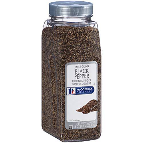 McCormick Culinary Table Grind Black Pepper, 18 oz - One 18 Ounce Container of Coarse Ground Black Pepper, Perfect on Vegetables, Rubs, Roasts and More