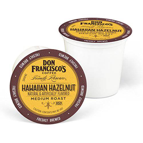 Don Francisco’s Hawaiian Hazelnut Flavored Medium Roast Coffee Pods - 55 Count - Recyclable Single-Serve Coffee Pods, Compatible with your K- Cup Keurig Coffee Maker (Including 2.0)