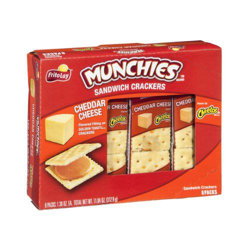 Munchies Sandwich Crackers Cheddar Cheese on Golden Toast Crackers - 8 PK