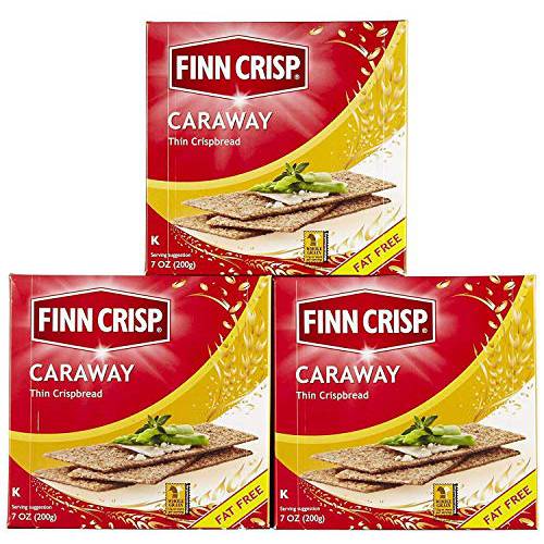 Finn Crisp Caraway Thin Rye Crispbread w/ Caraway Pack Of 3
