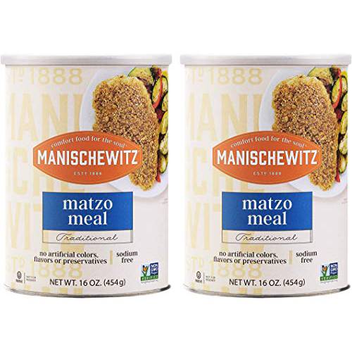 Manischewitz Matzo Meal Daily Canister, 1 Pound (Pack of 2)