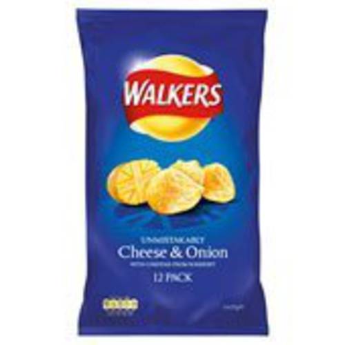 Walkers Cheese and Onion Crisps 12-pack- Fast