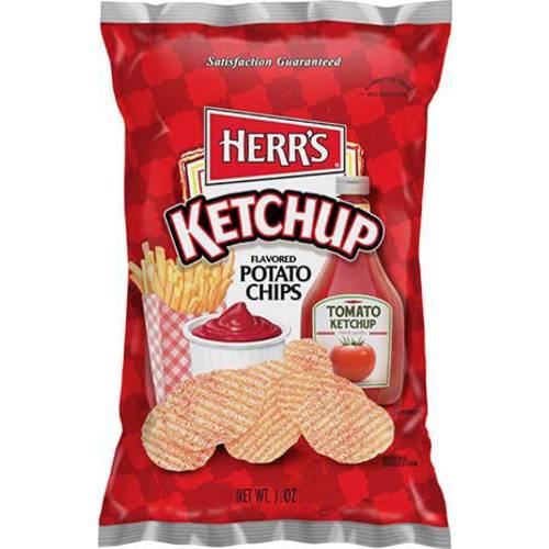 Herr’s Potato Chips, Ketchup Flavored, 1 Oz. (Pack of 7)