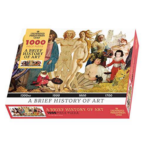The Unemployed Philosophers Guild Brief History of Art Jigsaw Puzzle - 1000 Pieces - Includes Mini Poster with Puzzle Art
