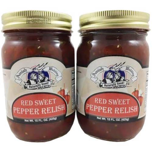 Amish Wedding Red Sweet Pepper Relish 15 Ounces (Pack of 2)