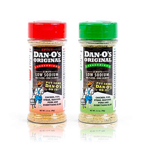Dan-O’s Seasoning 3.5 oz Starter Combo - 2 Pack (Original & Spicy) | All Natural | Sugar Free | Keto | All Purpose Seasoning | Low Sodium Seasoning