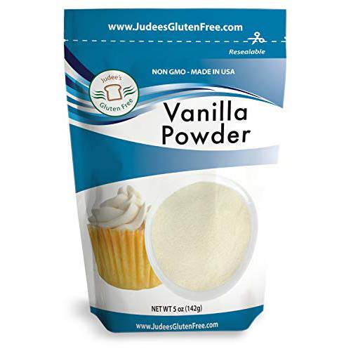 Judee’s Premium Vanilla Powder 5 oz - Non-GMO and Made in the USA - Gluten-Free and Nut-Free - Add Extra Vanilla Flavor to Baked Goods, Coffee, Yogurt, Smoothies, and Protein Shakes