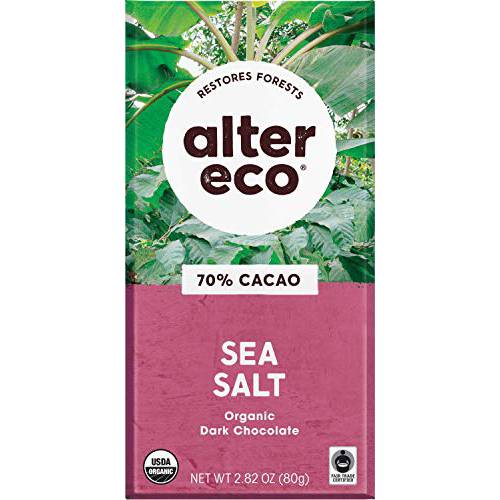 Eco | Dark Chocolate Bars | Pure Dark Cocoa, Fair Trade, Organic, Non-GMO, Gluten Free (12-Pack Dark Sea Salt)