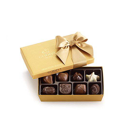 Godiva Chocolatier Assorted Chocolate Gold Ballotin Gift Box, Great for Gifting, Belgian Chocolate, 8 pc.