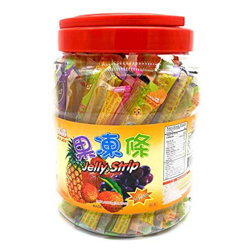 Jin Jin Fruit Jelly Filled Strip Straws Candy - Many Flavors (35.26 oz)