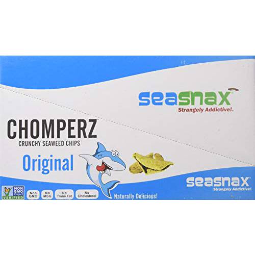 SeaSnax Chomperz Crunchy Seaweed Chips, Original, 1 Ounce (Pack of 8)