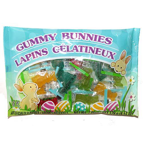 GB (1) 16pc Bag Gummy Bunnies Easter Candy Assorted Colors 4.51 oz