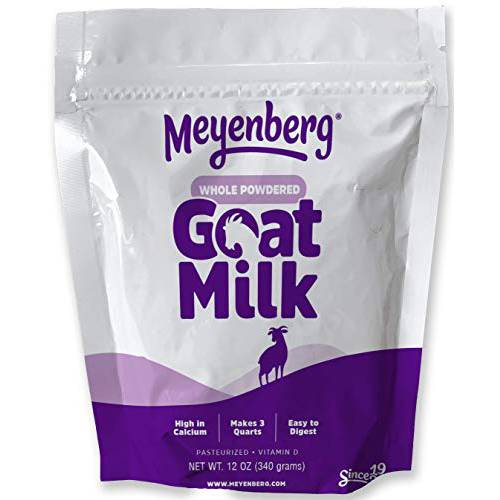 Meyenberg Whole Powdered Goat Milk, 12 Ounce, Resealable Pouch, Gluten Free, Non GMO, Vitamin D (Pack of 1)