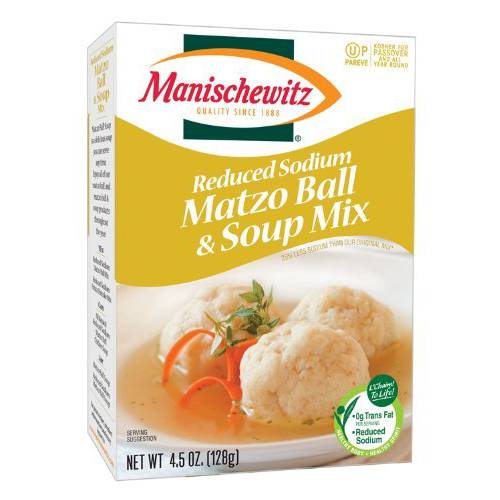 Manischewitz Reduced Sodium Matzo Ball and Soup Mix, Pack of 3