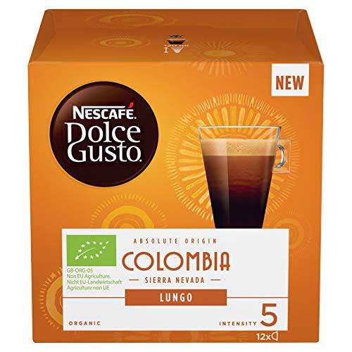 Nescafe Dolce Gusto Colombia Sierra Nevada Lungo Coffee Pods, 12 Capsules, (Pack of 3, Total 36 Capsules, 36 Servings)