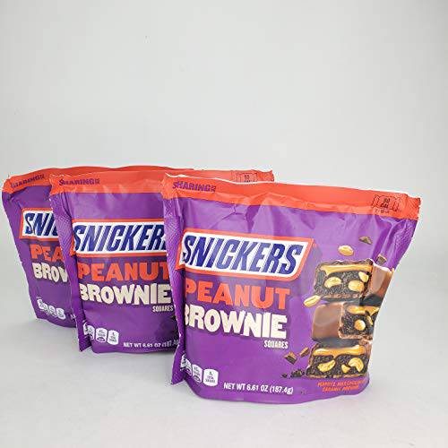 Snickers Peanut Brownie Squares 6.61 Ounce per Pack (Pack of 3) (3)