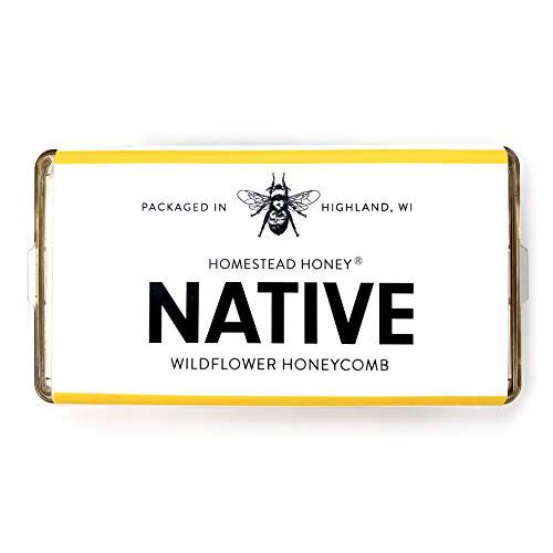 Native Honeycomb, 100% Pure and Raw Honey Comb Made in the USA with Real Wildflower Honey (7oz)