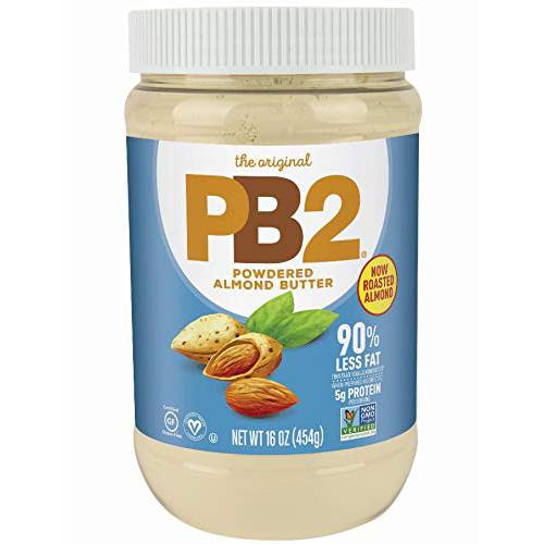 PB2 Powdered Roasted Almond Butter, 16oz Low-Fat Vegan Almond Powder, Low Carb Nut Butter, Non-GMO, Gluten Free, Kosher