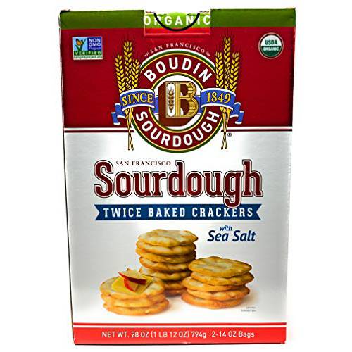 Boudin New Organic Sourdough Crackers Family Size 28oz, 1 Box