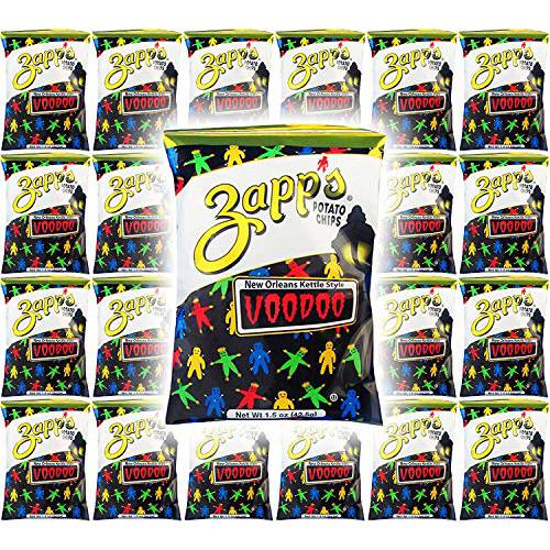 Zapp’s Potato Chips, VooDoo New Orleans Kettle Style, 1.5oz (Pack of 24, Total of 36 Oz)