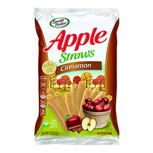 Sensible Portions Apple Straws, Cinnamon, Snack Size, 1 Oz (Pack of 24)