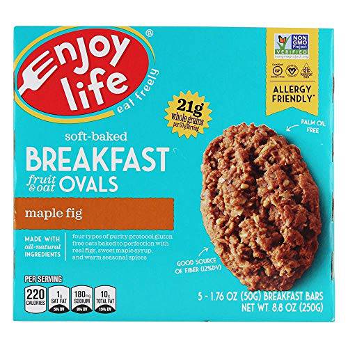 Enjoy Life Foods SoftBaked Breakfast Fruit Oat Ovals, Brown, Maple Fig, Bars, 5 Count