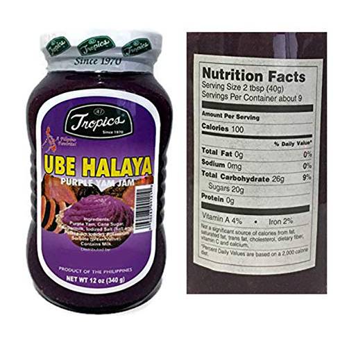 Tropics Ube Halaya Purple Yam Jam 12oz x 2 bottles in a pack