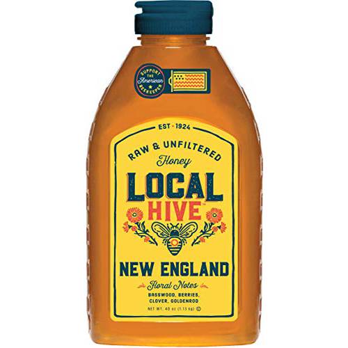 Local Hive, Raw and Unfiltered Honey, 100% U.S. New England Blend, 40oz