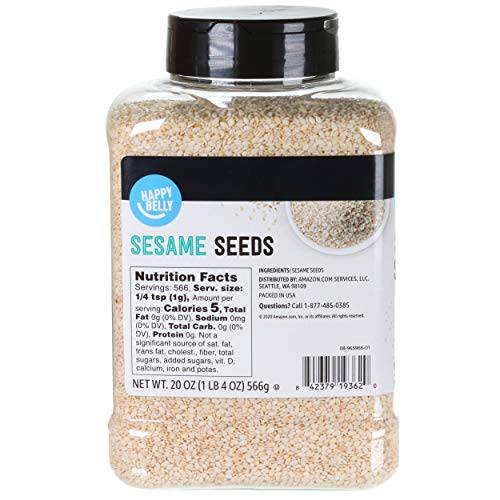 Amazon Brand - Happy Belly Sesame Seeds, 20 Ounce