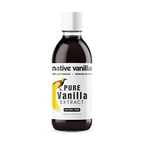 Native Vanilla - Pure Vanilla Extract - 4 Fl Oz - Made from Premium Vanilla Bean Pods‚ For Chefs and Home Cooking, Baking, and Dessert Making