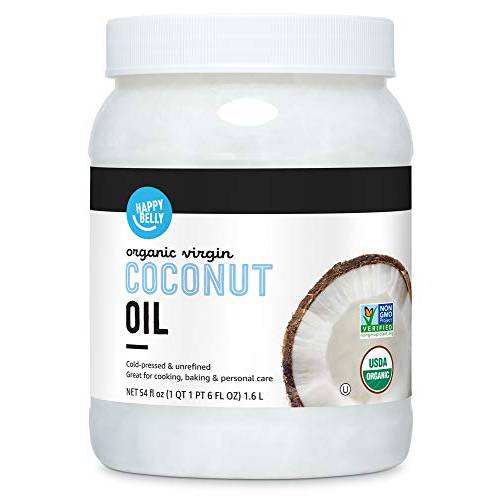 Amazon Brand - Happy Belly Organic Virgin Coconut Oil, 54 oz (Previously Solimo)