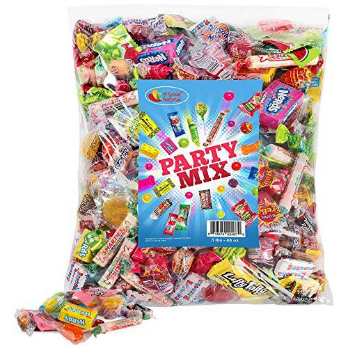 Party Mix - 3 Pound - Party Candy - Individually Wrapped Candies - Assorted Candy