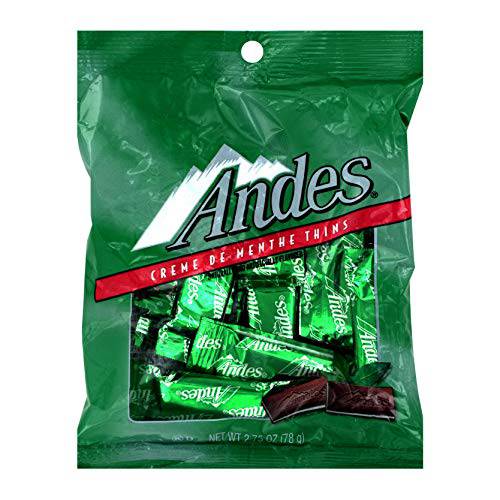 Andes (1) Bag Creme De Menthe Thins - Individually Wrapped Mint & Dark Chocolate Candy Pieces - Peanut Free & Gluten Free - Net Wt. 2.75 oz