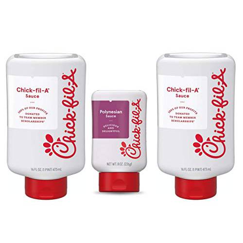 Chick-fil-A Sauce Variety Pack Bundle  2 (16oz) Chick-fil-A sauces and 1 (8oz) Polynesian Sauce