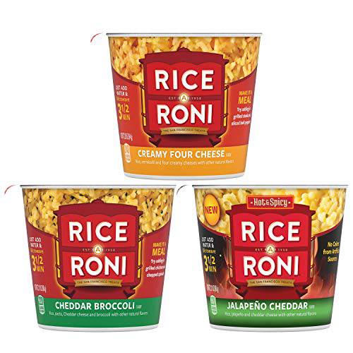 Rice a Roni Cheesy Cups, 3-Flavor Variety Pack, 2.25 Oz (Pack of 12)