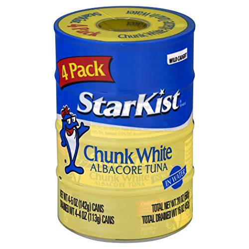 StarKist Chunk White Tuna in Water 5 oz Can, 4 Count, Pack of 1
