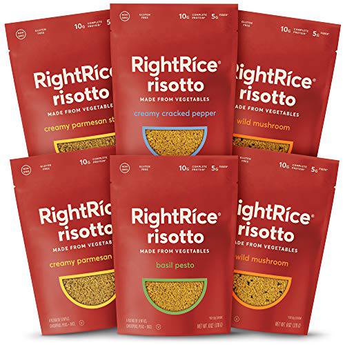 RightRice Risotto - Variety Pack (6oz. Pack of 6) - Made from Vegetables - High Protein, Vegan, Non-GMO, Gluten Free