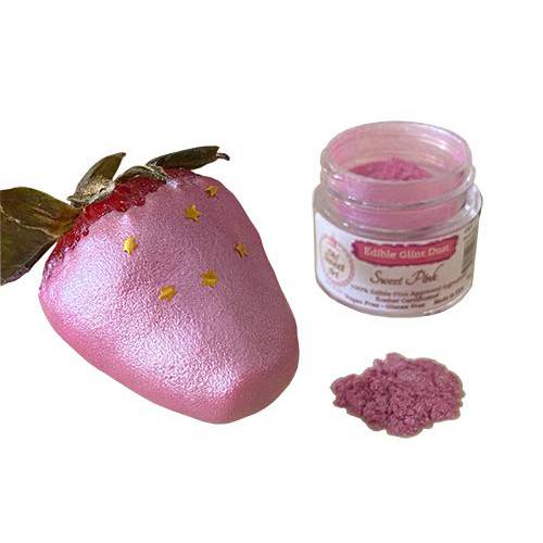 Edible Glint Dust Sweet Pink, Edible Luster Dust, 4 gram jar, Food Grade, MADE IN USA